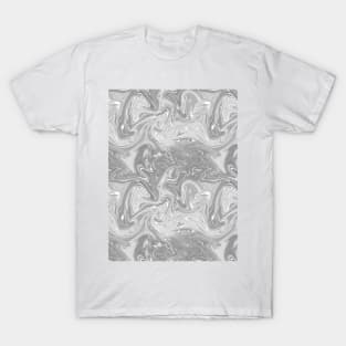 Pastel Grey Silk Marble - Digital Liquid Paint T-Shirt